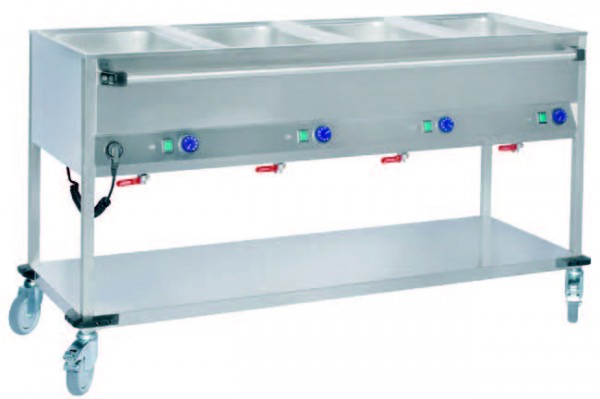 BW4L Bain Marie Wagen Speiseausgabewagen 4 x 1/1 GN