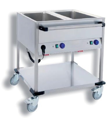 BW2L Bain Marie Wagen Speiseausgabewagen 2 x 1/1 GN