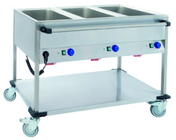 BW3L Bain Marie Wagen Speiseausgabewagen 3 x 1/1 GN